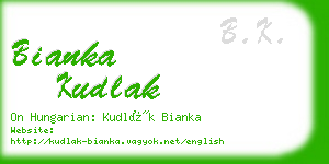 bianka kudlak business card